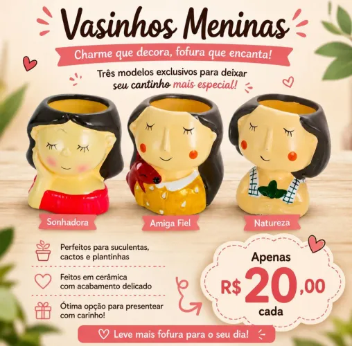 Vaso cachepot de meninas