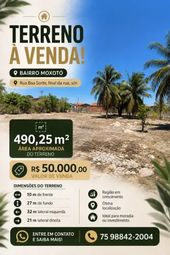 Terreno 490 m² à Venda no Moxotó - Ótima Localização