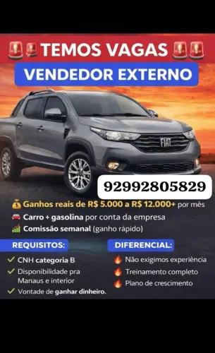 Vendedor externo sem experiência 