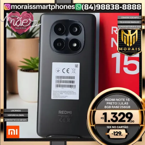 Note 15 (TELA EDGE) - Black -256GB | 8GB RAM - LACRADISSIMO | ENTREGA IMEDIATA |