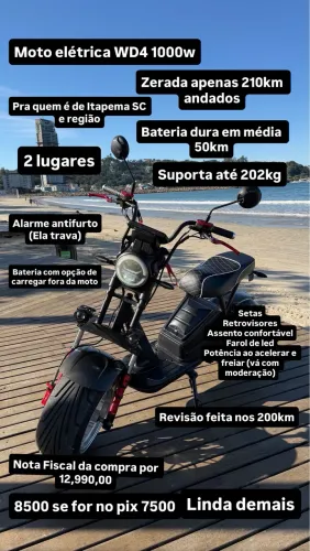 WD4 1000w 2 Lugares até 202kg 210km Apenas Novinha