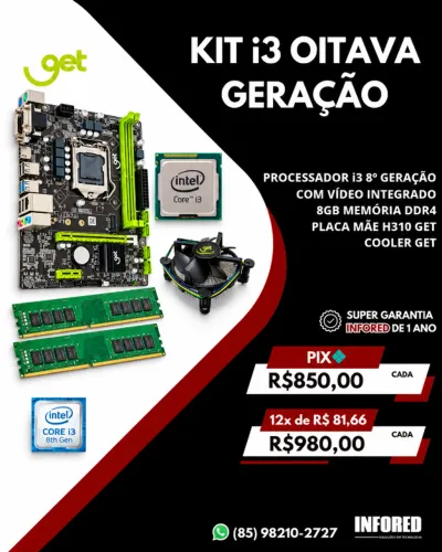 Kit Upgrade Intel Core i3 8ª Geração