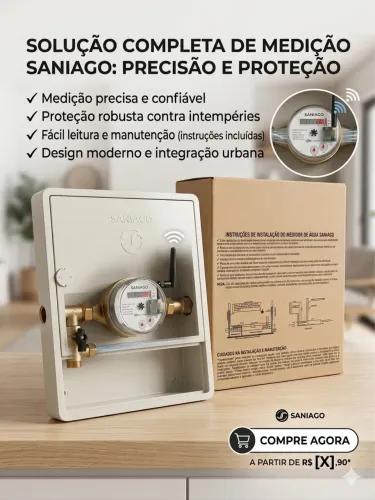 caixa plástica para unidade de medição de ligação de água