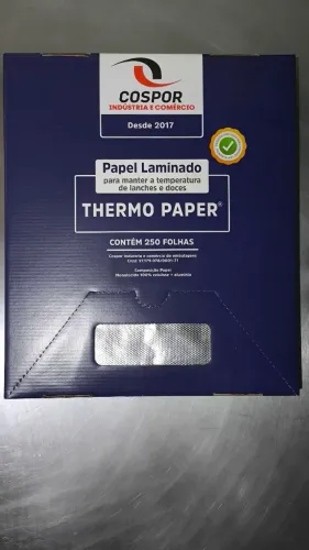PAPEL TÉRMICO LAMINADO PARA MANTER TEMPERATURA DE LANCHES E DOCES - TAMANHO 35x40 CM