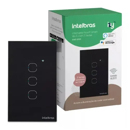 Interruptor Smart Inteligente Touch Wi-fi 3 Teclas Ews 1003 Intelbras