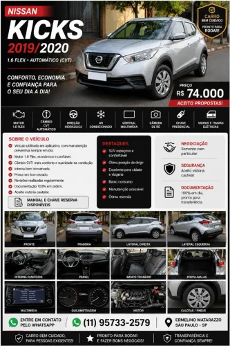 Nissan Kicks S Direct 1.6 16V Flex 5P Aut.(pcd) 2020