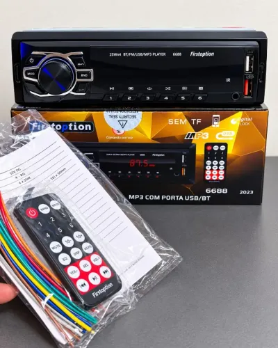 Som Pra Carro Aparelho Rádio Automotivo Bluetooth mp3