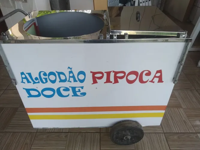 Carrinho de Pipoca e Algodão doce c toldo