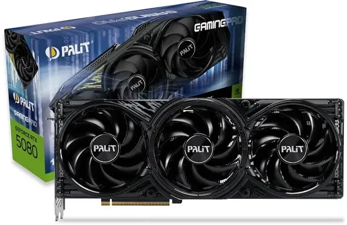 Placa de Vídeo Palit RTX 5080 GamingPro NVIDIA GeForce 16GB