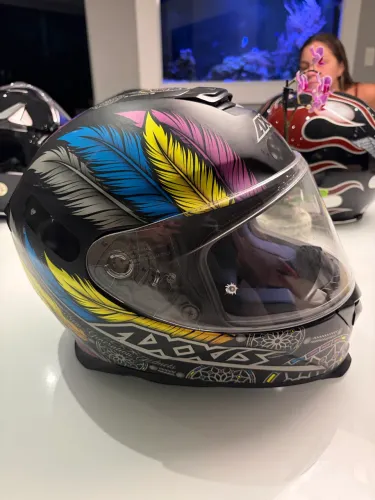 Capacete Axxis Eagle Dreams Preto/Cinza Fosco tamanho 56