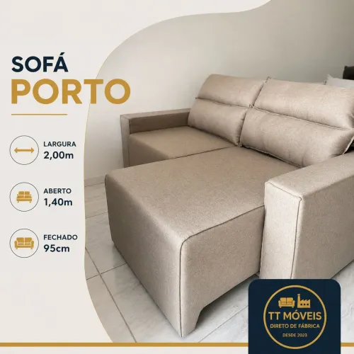 SOFÁ RETRÁTIL E RECLINÁVEL EM LINHO 