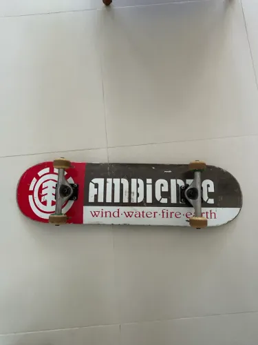 Skate Completo Element + Trucks Silver Pamela Rosa + Rodas Spitfire + Rolamentos Red Bones