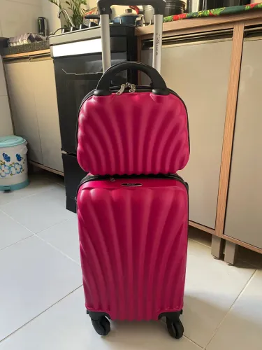 Mala de bordo Pink PP com Frasqueira Dizy Swiss Move