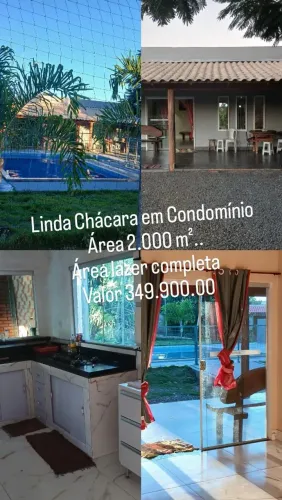Linda Chácara área Lazer completa 349.900.00