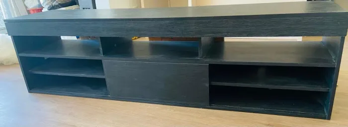 Rack sala - para TV até 75" Porta de Correr Preto