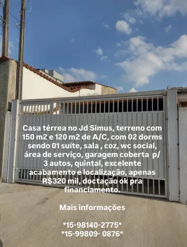 Oportunidade- Sorocaba casa !! Jd Simus!!! Vende-se