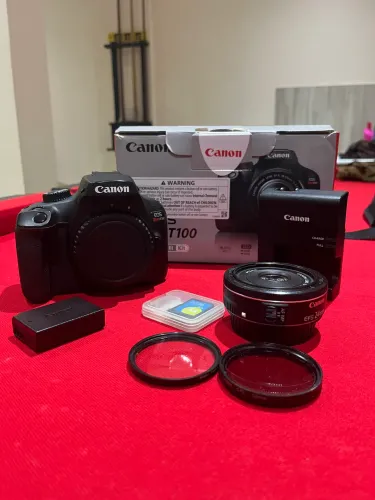 Câmera cânon T100 com acessórios, manual e caixa!! Câmera com wifi! 