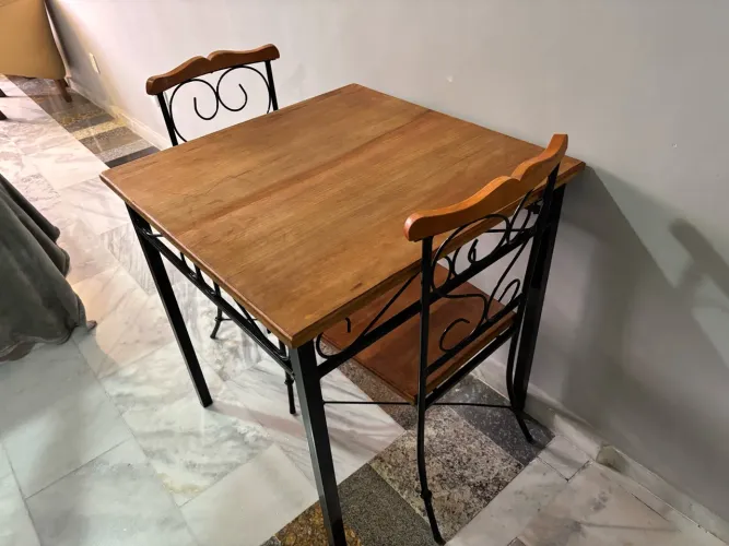 Mesa rustica madeira e ferro