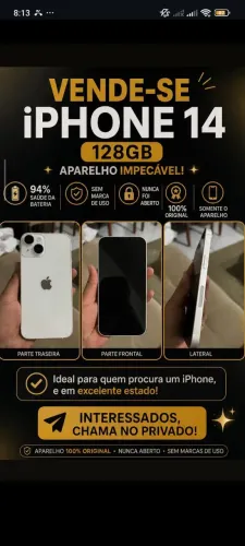 iPhone 14 128gb 94% da saúde da bateria ?