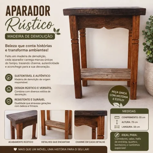 aparador artesanal rústico