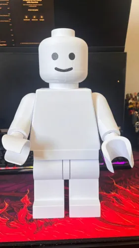 Boneco Gigante Estilo LEGO 3D Branco Decorativo 45cm (luminaria)