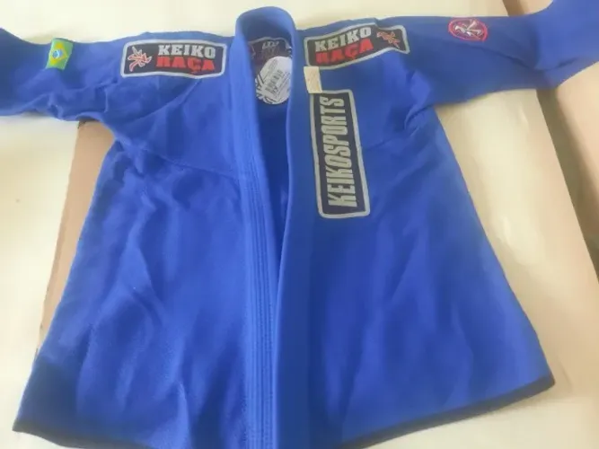 Kimono Jiu-Jitsu Keiko Raça Azul Tamanho A0 novo sem uso