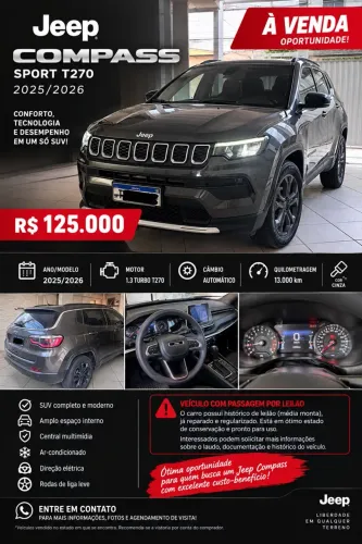 Jeep Compass Sport T270 1.3 TB 4X2 Flex AUT 2025