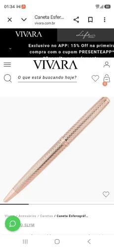 Caneta esferográfica viraram rosa, estadobde nova