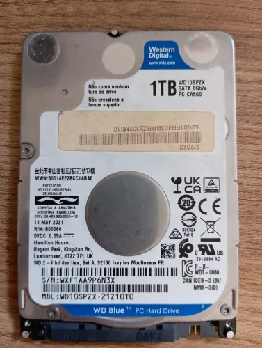 HD 1 Tera WD para notebook ou Playstation