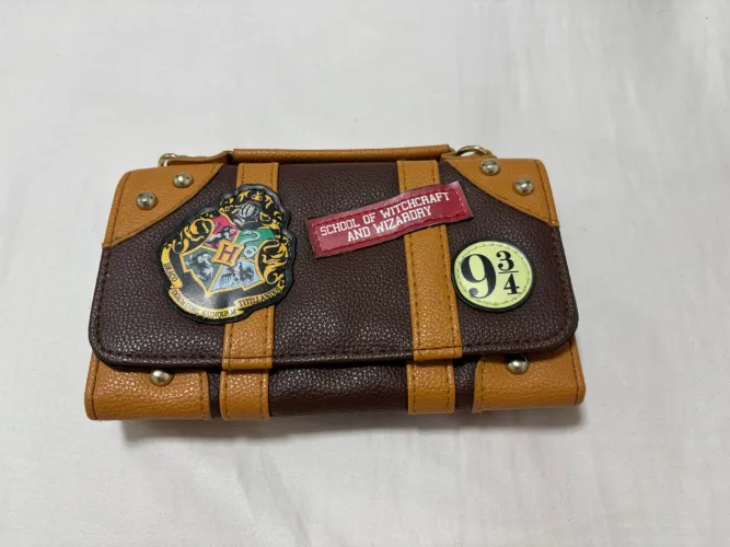Bolsa harry potter hogwarts de couro 
