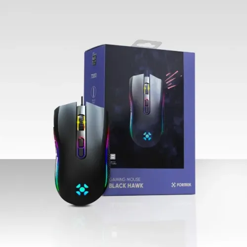 Mouse Gamer Rgb Black Hawk 7200dpi Fortrek *ENTREGA GRÁTIS*