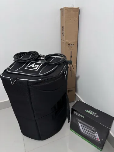 Kit música ao vivo (Caixa EV Zlx-12BT e Capa, Mesa SKYPIX SK-MX800 + Cabo + Tripé)