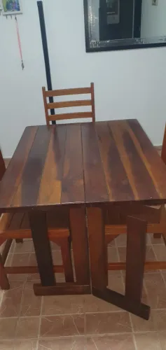 MESA MADEIRA RUSTICA DOBRÁVEL