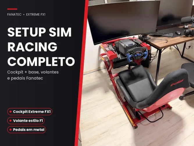Cockpit Completo Fanatec Podium F1 + Volante Oficial F1 +Pedaleira