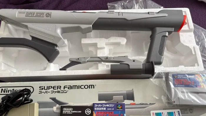 SUPER SCOPE CONTROLE BAZUCA PARA SUPER FAMICOM/ NINTENDO NOVA NA CAIXA -ACEITO OLX PAY
