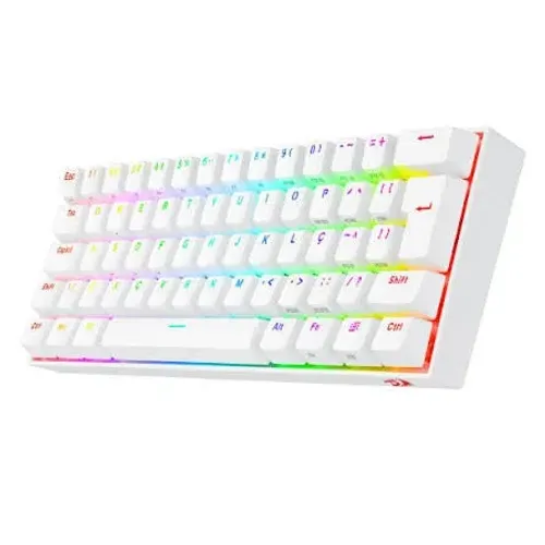 Redragon TECLADO MECANICO GAMER DRACONIC PRO RGB BRANCO SWITCH MARROM ABNT2
