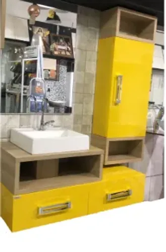 conjunto banheiro gold amarelo
