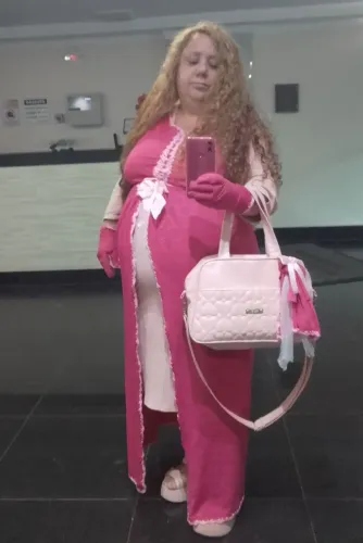 Bata Gestante pink  de laise