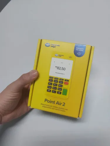 Maquininha de Cartão Mercado Pago Point Air 2 - Aproximação, Chip e Wi-Fi