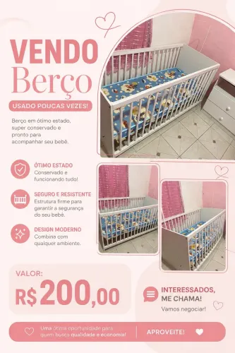 Vendo Berço com colchão
