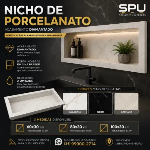 Nicho para banho em pedra ou porcelanato