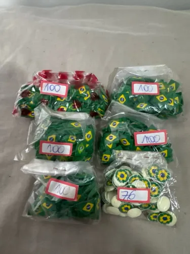 Botões Decorativos tema Brasil (100 Unidades)