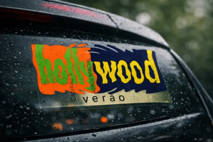 adesivo retrô para carro hollywood