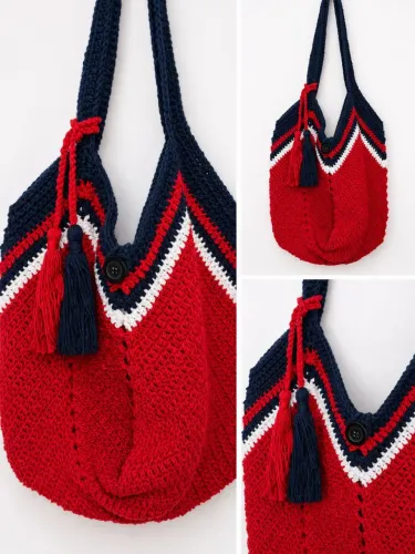 Bolsa de crochê em barbante super estilosa