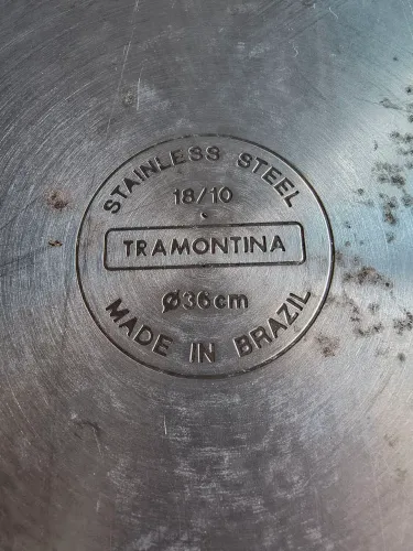 Caçarola Tramontina Professional em Aço Inox com Fundo Triplo com Tampa 36 cm 22,3 L