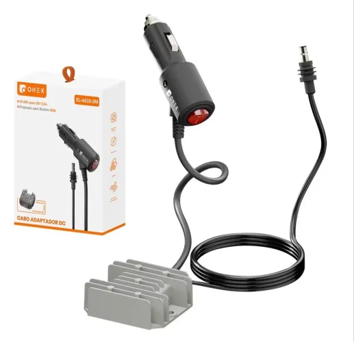 Conversor Dc com Botão P/ Starlink Mini 10V/28v 30v 3 Em 1 Veicular 3 metros Carregador
