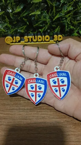 Kit 3 Chaveiros do Cagliari Feitos em 3D