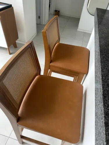 2 BanquetasTela / Madeira