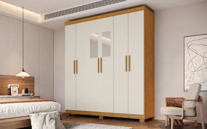 Guarda Roupa Lana 6 Portas, 100% MDF, com Espelho - ACP