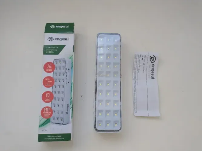Luminária de Emergência Engesul LDE 30L LED com Bateria Recarregável 2 W Branca - Bivolt